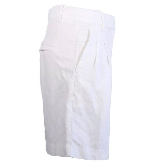 Wilfred Womens 4 White Bermuda Shorts Mid Rise Pleated Slash Pockets Linen Blend - Picture 10 of 10